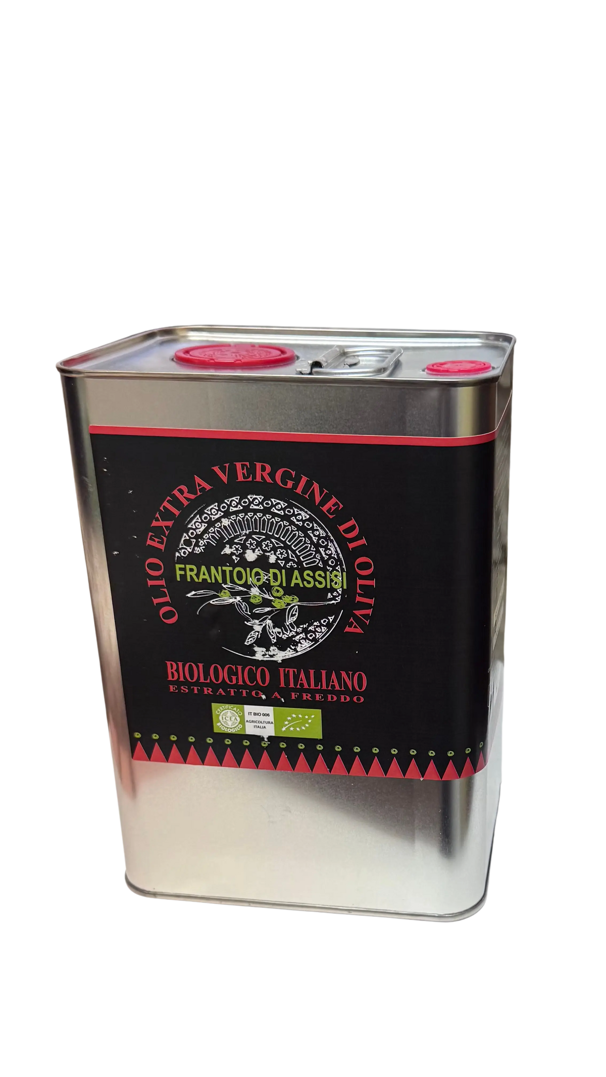 Cold-extracted organic extra virgin olive oil, medium fruity, made by Frantoio di Assisi