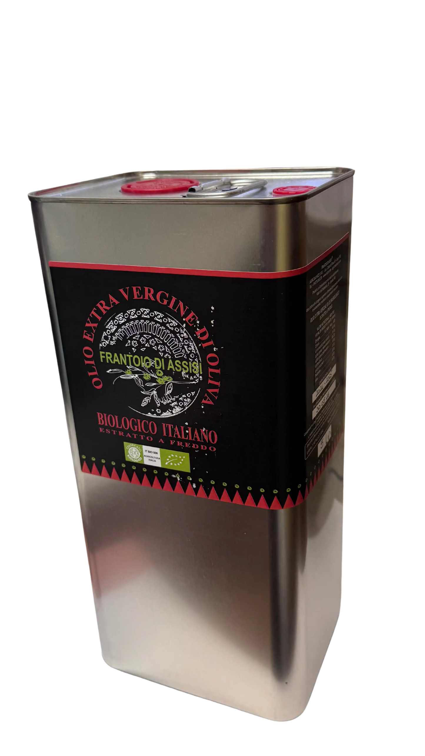 Olio extra vergine di oliva biologico certificato ICEA, prodotto da olive locali e lavorato nel nostro frantoio di Assisi. Estratto a freddo, alta qualità.
Fruttato medio