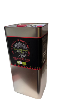 ICEA-certified organic extra virgin olive oil, medium fruity, cold-extracted from local olives at our Frantoio di Assisi olive mill